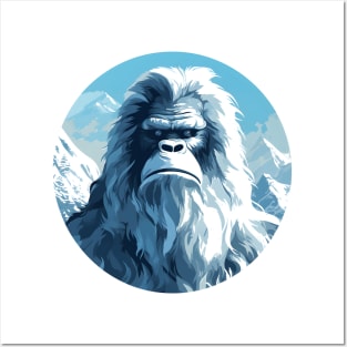 Yeti Artistry Amidst Snowy Landscapes Posters and Art